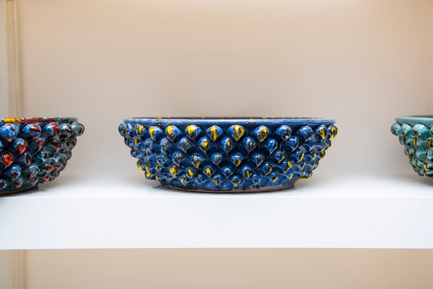 Large Sicilian Ceramic Pine Cone Bowl