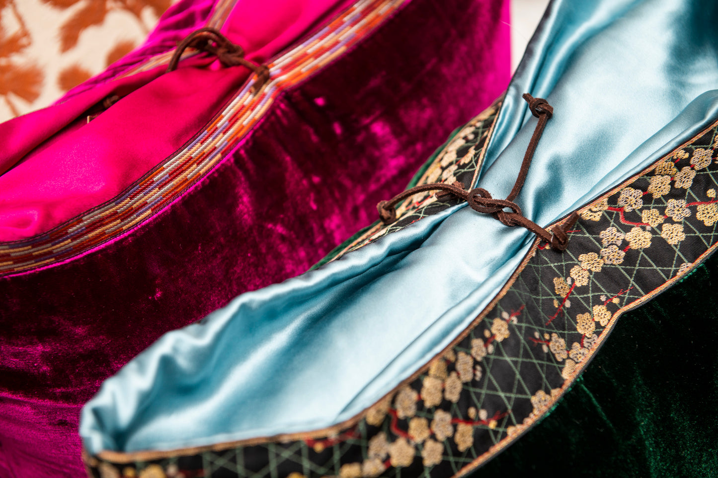 Silk Velvet Cushion, Raspberry