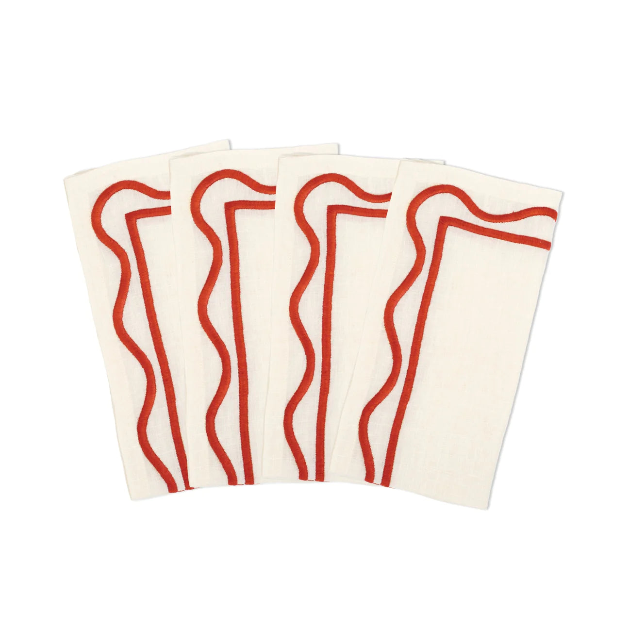 Colorblock Embroidered Napkins, Set of 6