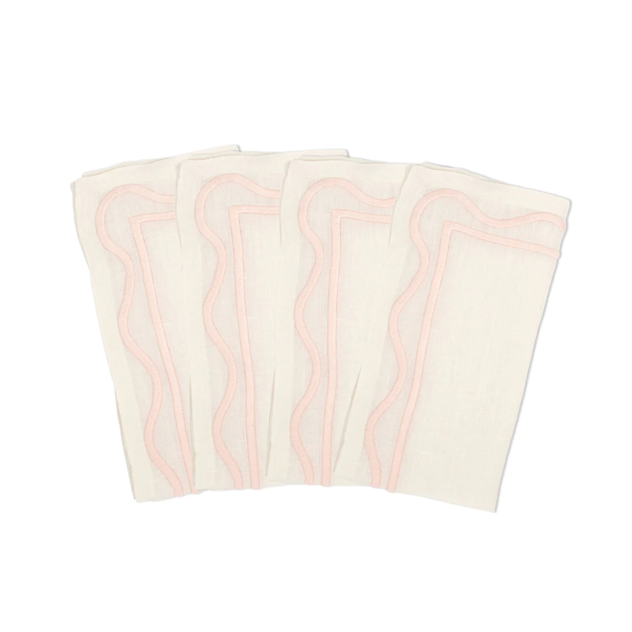 Colorblock Embroidered Napkins, Set of 6