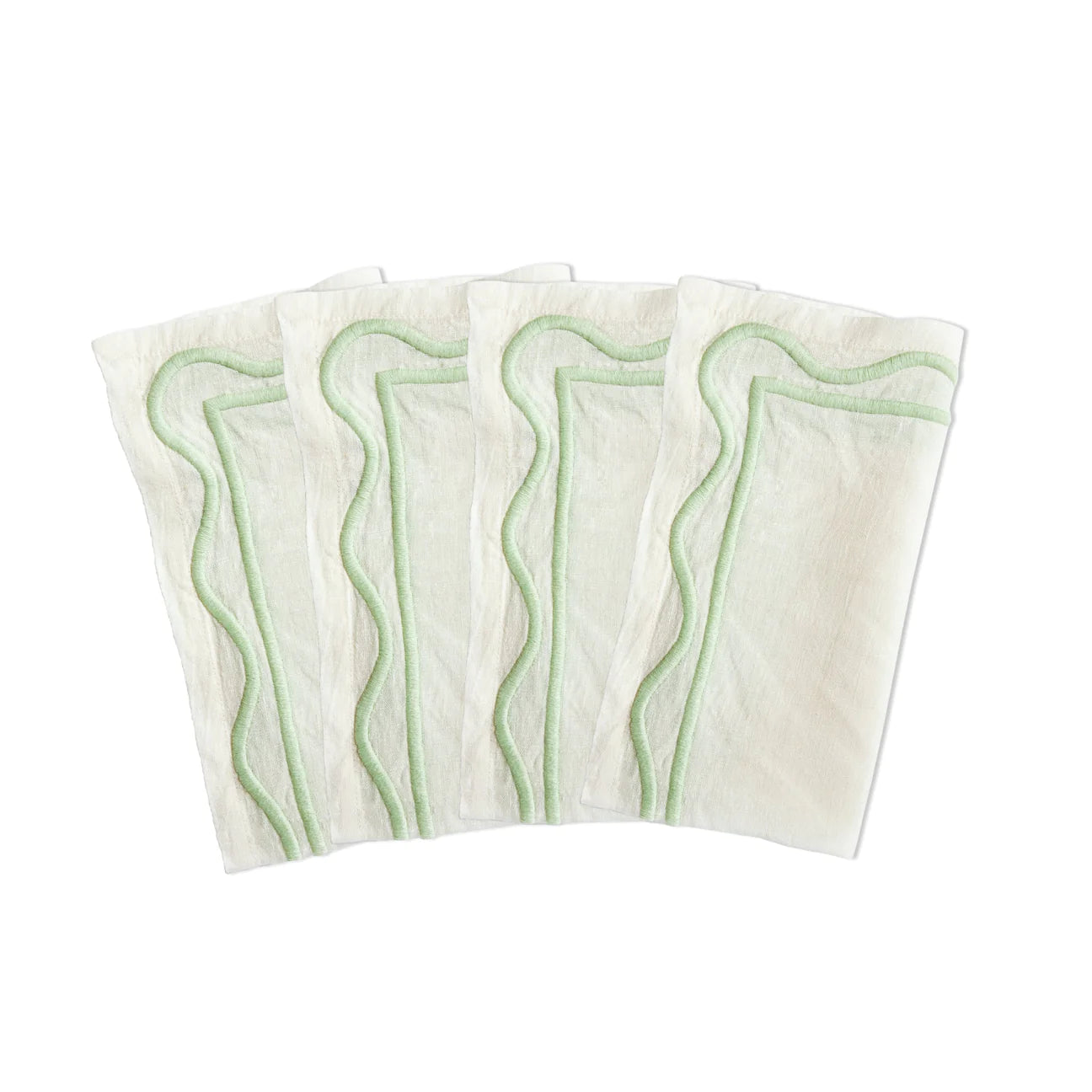 Colorblock Embroidered Napkins, Set of 6