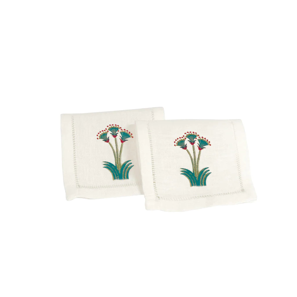 Lotus Nile Cocktail Napkins, Set of 4