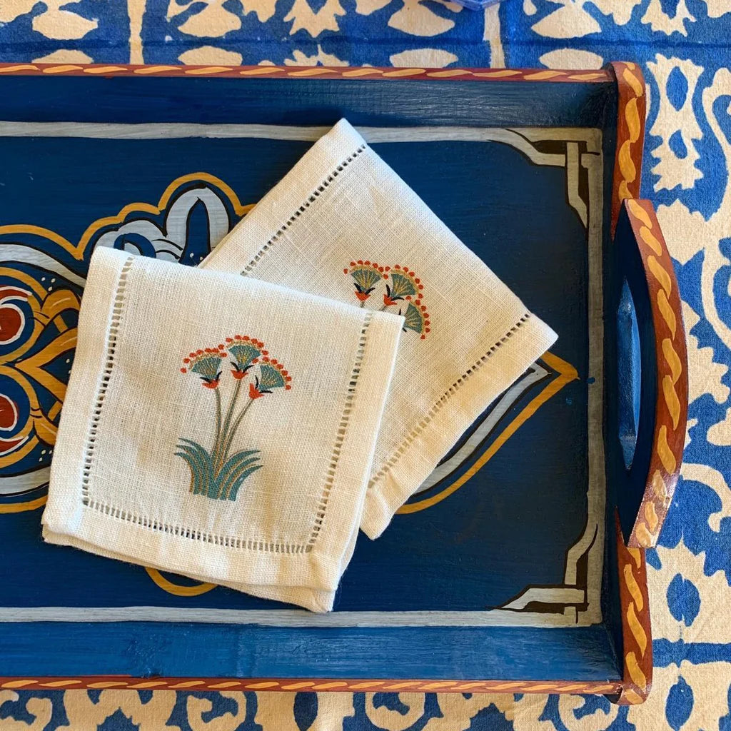 Lotus Nile Cocktail Napkins, Set of 4