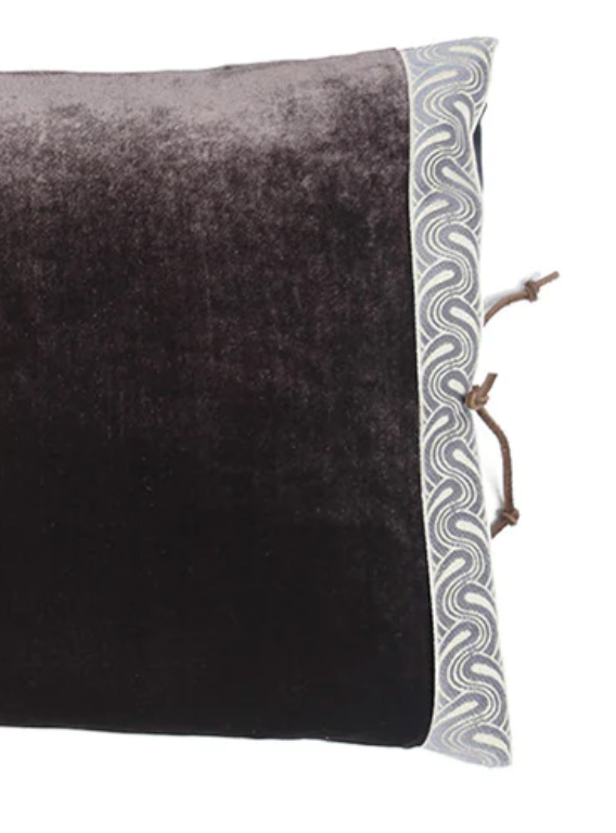 Silk Velvet Lumbar Cushion, Dusk