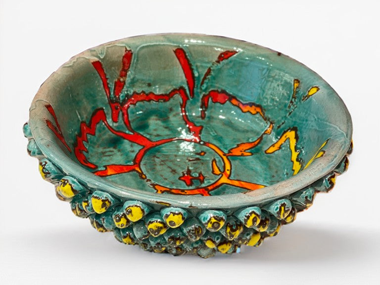 Large Sicilian Ceramic Pine Cone Bowl