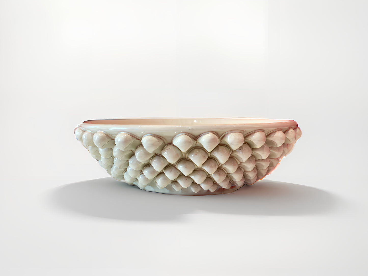 Extra Large Cream Sicilian Pine Cone Bowl