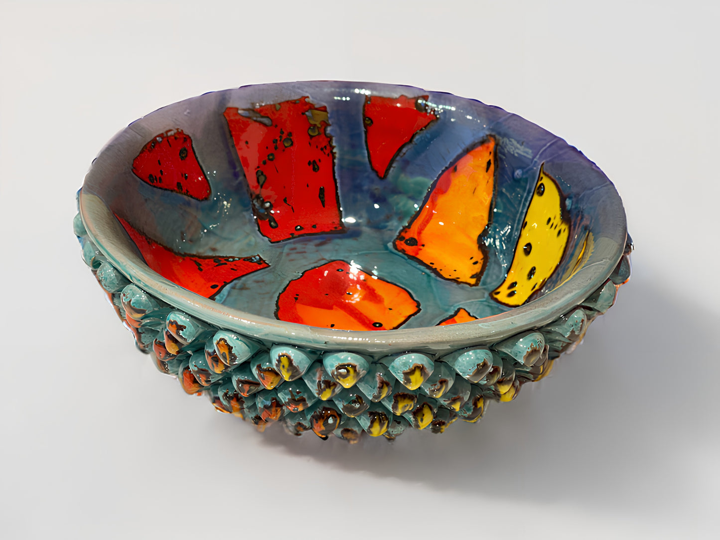 Large Sicilian Ceramic Pine Cone Bowl