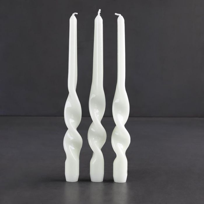 Lacquered Twist Tapered Candles, Set of 2