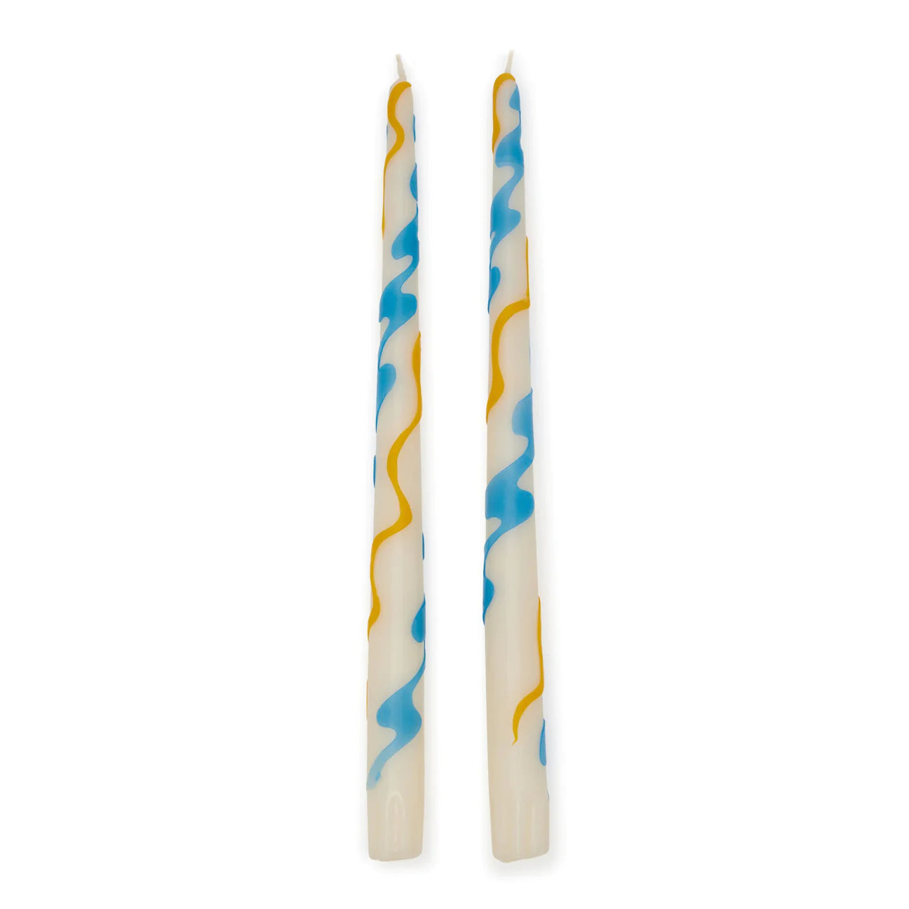 Hand-Applied Wax Découpage Taper Candles, Set of 2